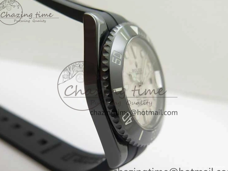 5GF Black Black Best SA3135 Cream Ceramic Dial Submariner on 40mm Strap Rubber Edition 1224